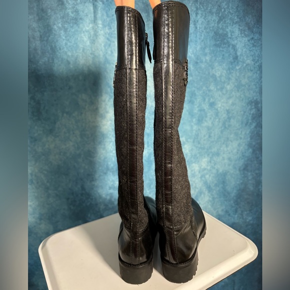 Tory Burch Rosalie Quilted Riding Boots Black Women’s 7.5 - Picture 10 of 10